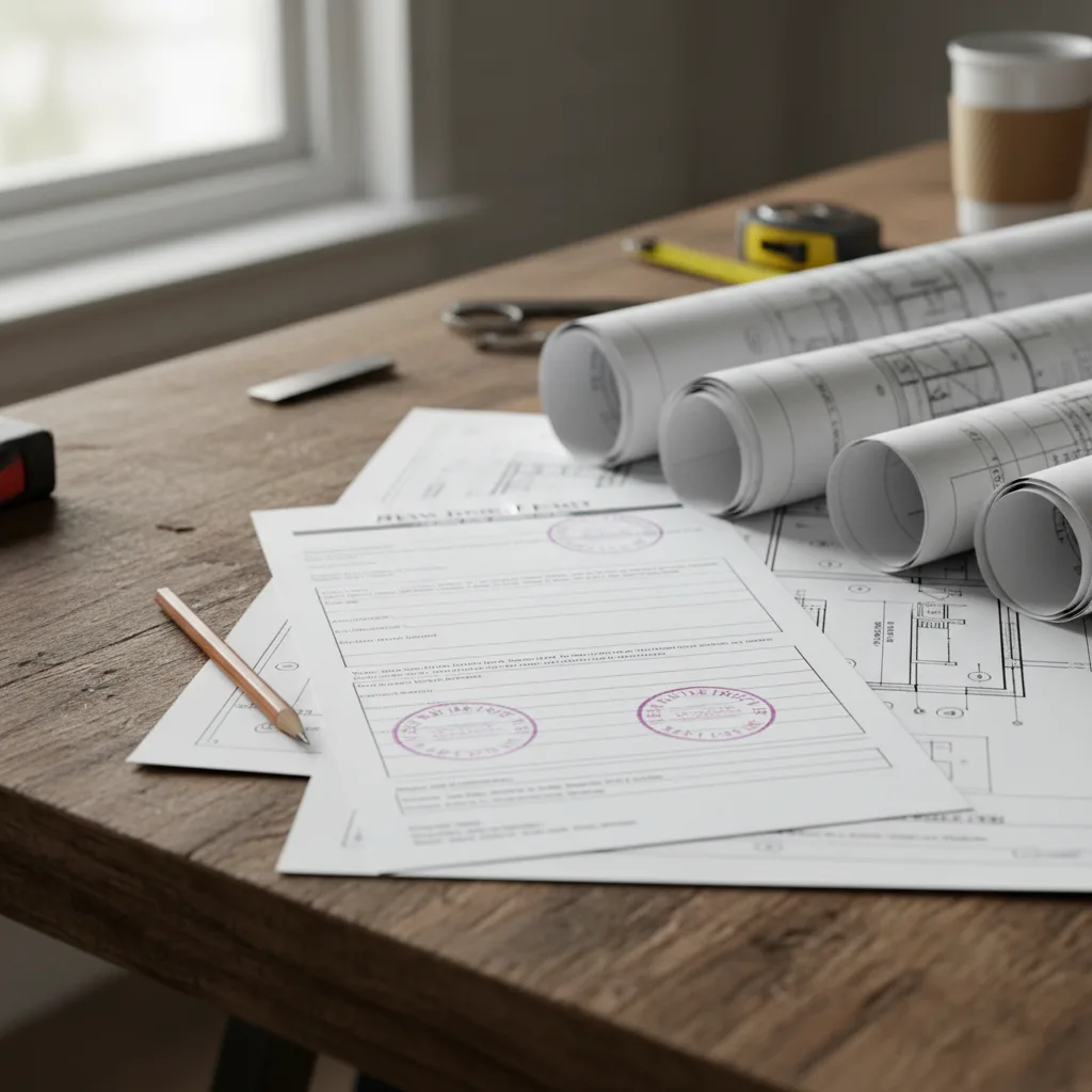Detail photograph illustrating: Real permits on every project