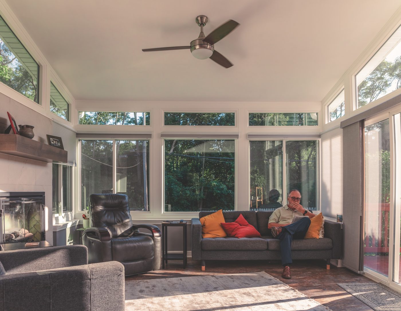 Four-season sunroom used year-round in a South Jersey home.