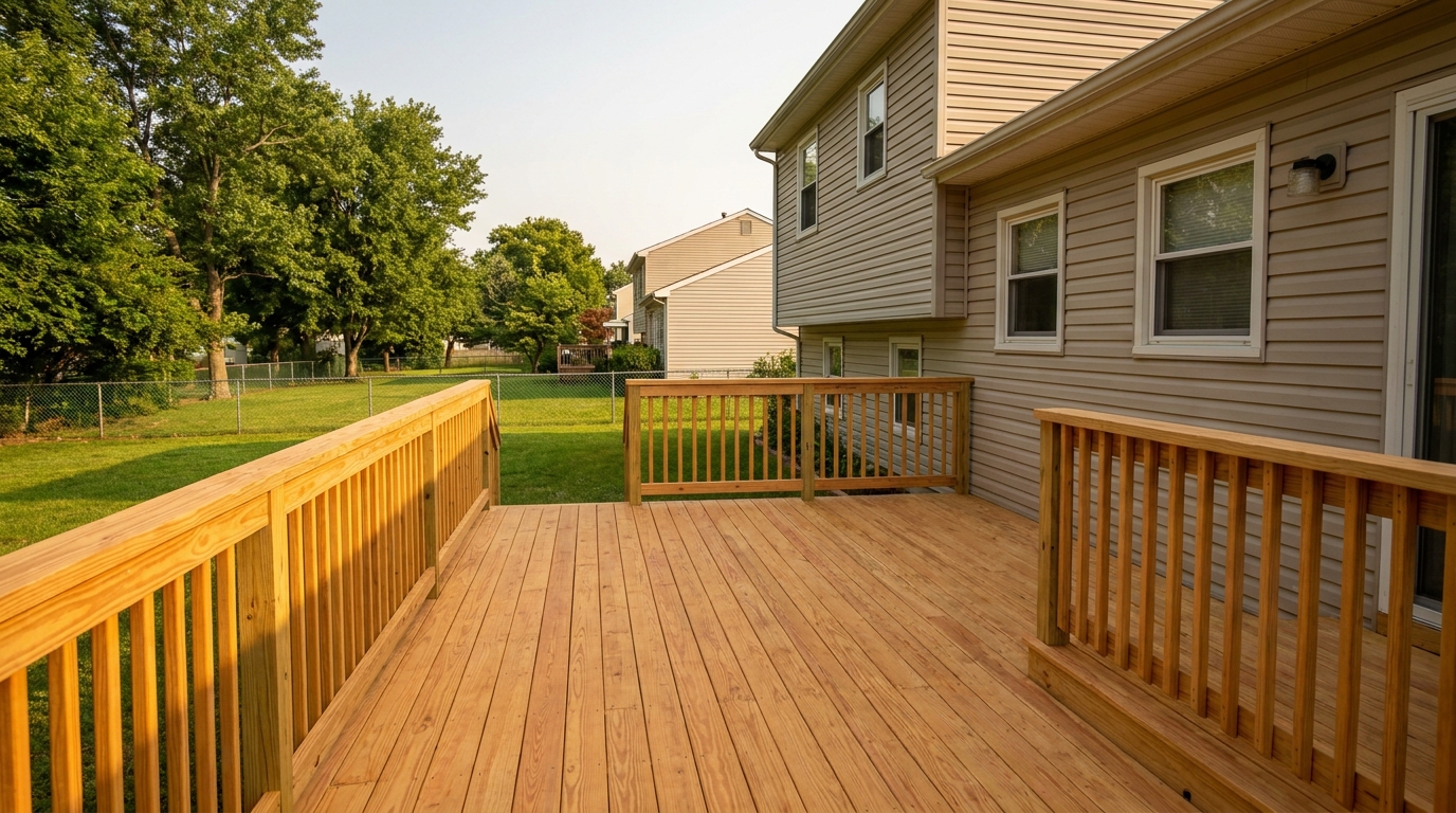 Refurbished and resurfaced deck restored to like-new condition in South Jersey