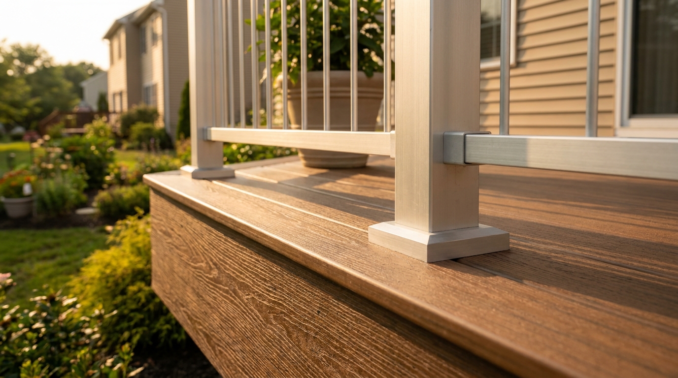 Composite deck railing detail, South Jersey