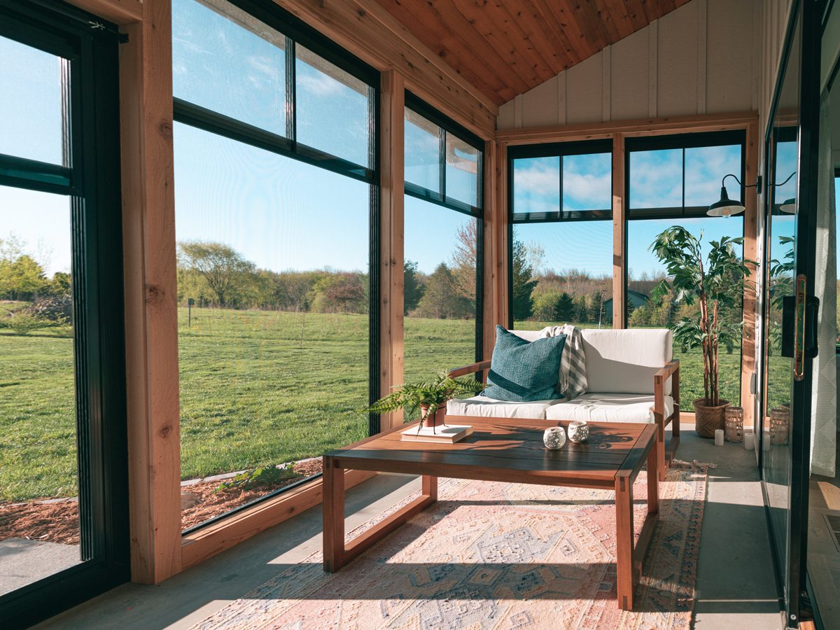 Enclosed porch conversion turned into a weatherized year-round room in South Jersey